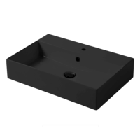 Раковина настольная/подвесная, Slim square, черный матовый