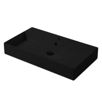 Раковина настольная/подвесная, Slim square, черный матовый