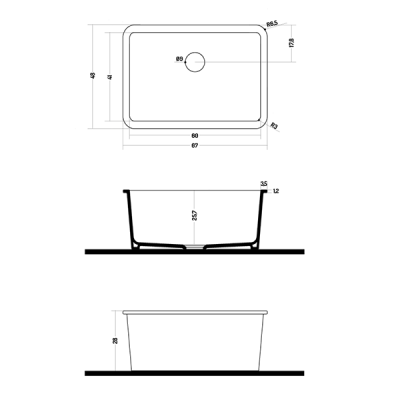 Кухонная мойка  Barrel, белый глянцевый