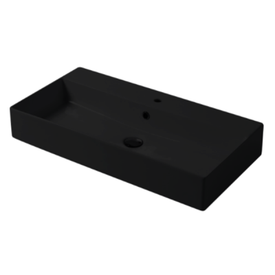 Раковина настольная/подвесная, Slim square, черный матовый