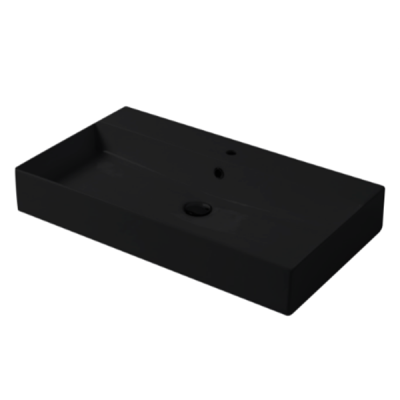 Раковина настольная/подвесная, Slim square, черный матовый