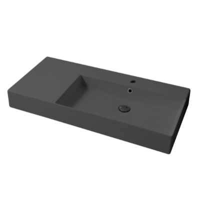 Раковина настольная/подвесная, Slim square, серый бром