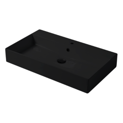 Раковина настольная/подвесная, Slim square, черный матовый