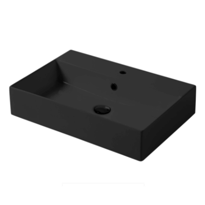 Раковина настольная/подвесная, Slim square, черный матовый