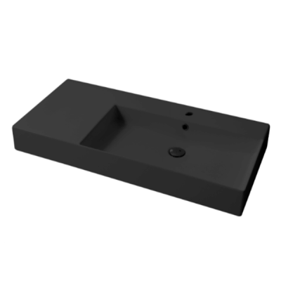 Раковина настольная/подвесная, Slim square, черный матовый