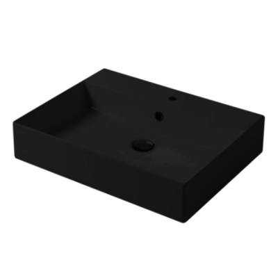 Раковина настольная/подвесная, Slim square, черный матовый