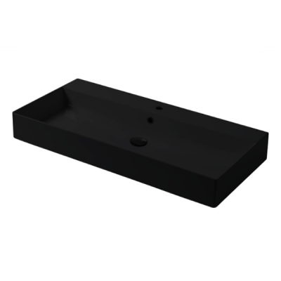 Раковина настольная/подвесная, Slim square, черный матовый