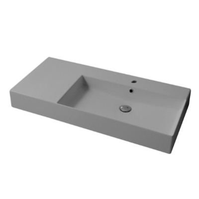 Раковина настольная/подвесная, Slim square, жемчуг серый