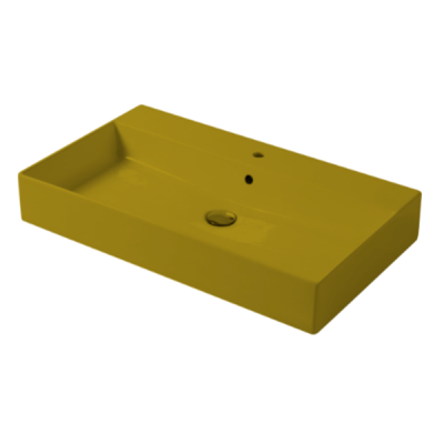 Раковина настольная/подвесная, Slim square, горчица